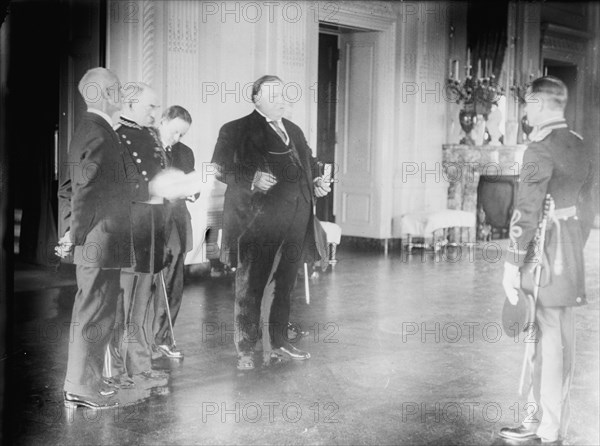 Capt. Julien Gaugot, U.S.A., Receiving Medal of Honor From President Taft, 1910 or 1912. Creator: Harris & Ewing.