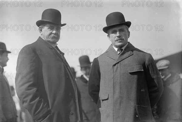 Curtiss Airplane, Tests of Curtiss Plane For Army - Secretary of War Dickinson And Gen. Wood, 1912. Creator: Harris & Ewing.