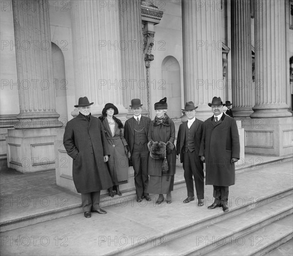 Mrs. Lawrence Lewis, Rep. Simon D. Fess Sen. C. Curtis, between 1910 and 1920. Creator: Harris & Ewing.