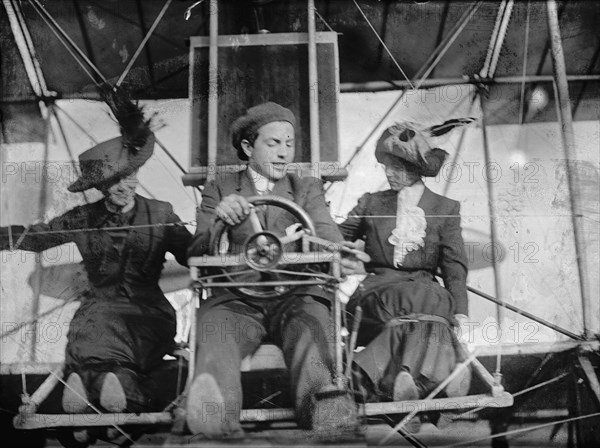 Flights And Tests of Rex Smith Plane Flown By Anthony Jannus; in plane with Miss Laura Merriam, 1912 Creator: Harris & Ewing.