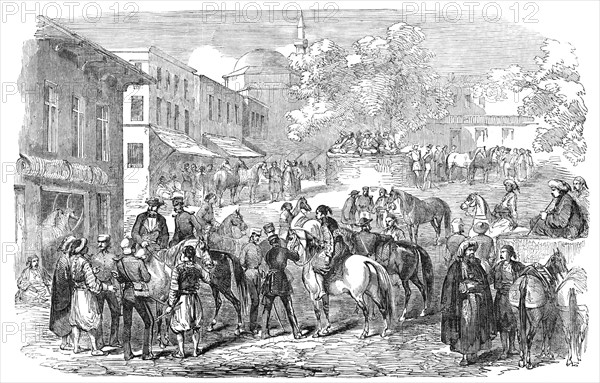 Horse Bazaar, at Constantinople, 1854. Creator: Unknown.