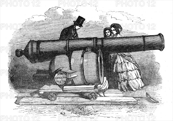 Gun and Mortar from Bomarsund, at the Crystal Palace, 1854. Creator: Unknown.