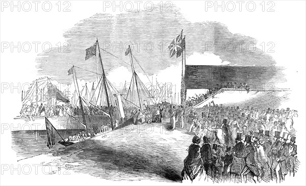 Her Majesty landing at Grimsby, 1854. Creator: Unknown.