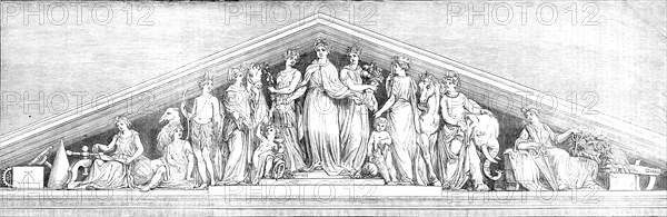 Pediment of the Great Western Royal Hotel, Paddington, 1854. Creator: Unknown.