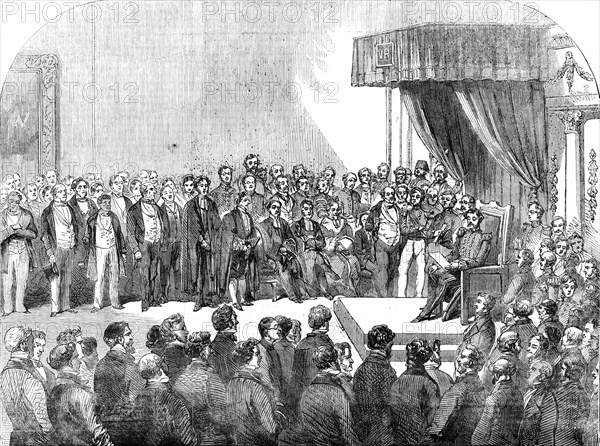 Opening of the First Cape Parliament, in the State-Room, Cape Town, 1854. Creator: Unknown.