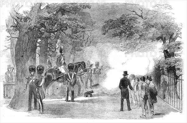 Firing the Park Guns for the Great Victory in the Crimea, 1854. Creator: Smyth.