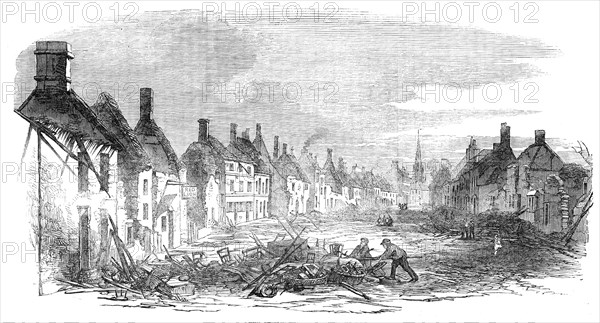 Ruins at Olney, after the recent fire, 1854. Creator: Unknown.