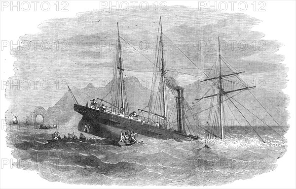 Wreck of "The Forerunner" African Mail-Steamer, at Point St. Lorenzo, 1854. Creator: Unknown.