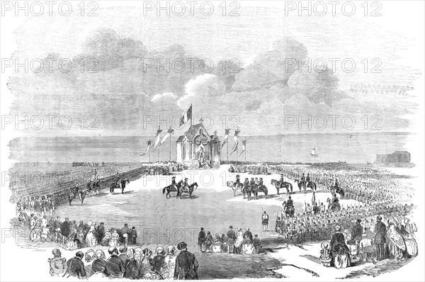 The Grand Military Mass, at the Camp at Honvault, near Boulogne, on Sunday last, 1854. Creator: Unknown.