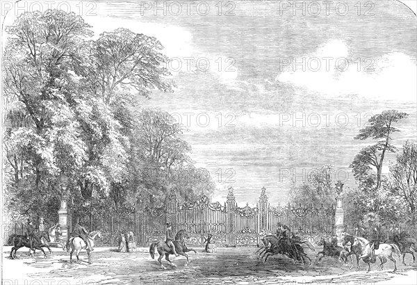 Kensington Gardens - the Coalbrookdale Gates, Rotten Row, 1854. Creator: Unknown.