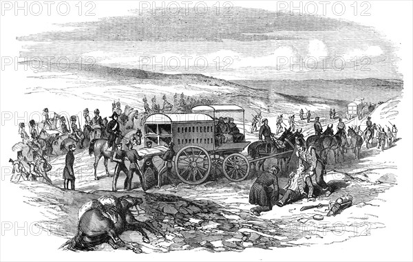 Siege of Sebastopol - Mr. Guthrie's Ambulance Waggons, 1854. Creator: Unknown.