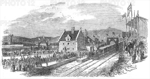 Opening of the North Devon Railway - Arrival of the Train at Barnstaple, 1854. Creator: Unknown.