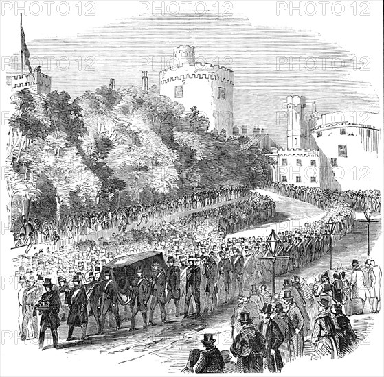 Funeral of the late Marquis of Ormonde - the Procession leaving Kilkenny Castle, 1854. Creator: Unknown.