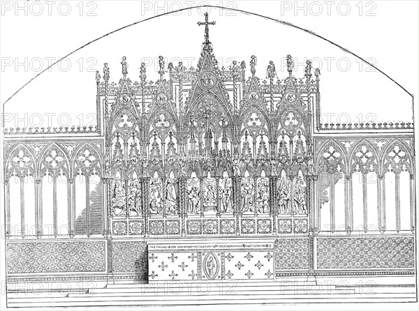 New Alabaster Screen, in Ely Cathedral, 1854. Creator: Unknown.