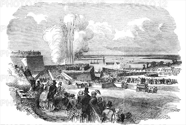 Siege Operations at Chatham - Springing a Mine, 1854. Creator: Unknown.