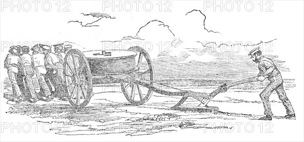 Electric Telegraph for the Seat of War - Plough for Laying the Wire, 1854. Creator: Unknown.