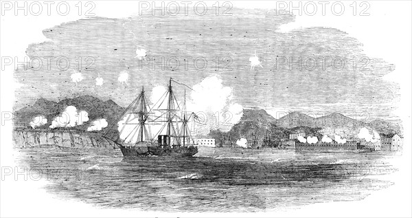 The "Valorous" chasing Russian Steamers into Sebastopol, 1854. Creator: Unknown.