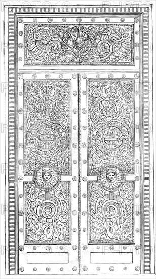 Brass Gates of St. George's Hall, Liverpool, 1854. Creator: Unknown.