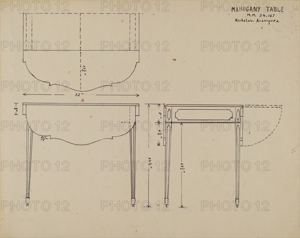 Table, c. 1936.