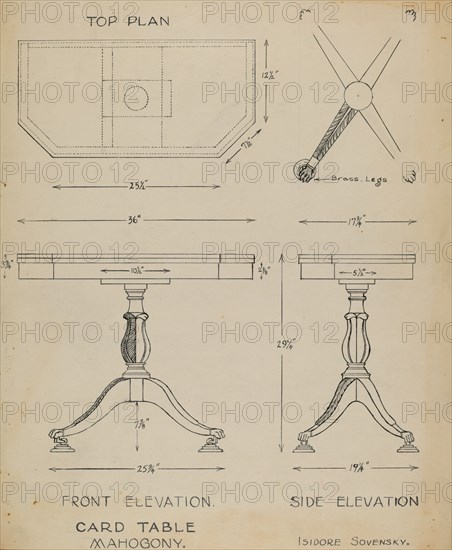 Card Table, c. 1940.