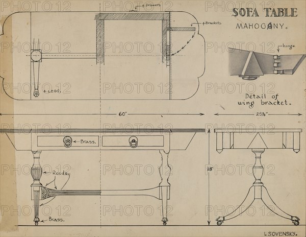 Sofa Table, c. 1939.