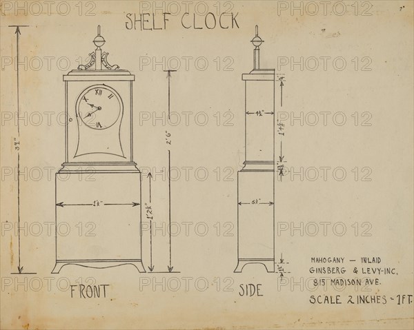 Shelf Clock, c. 1938.