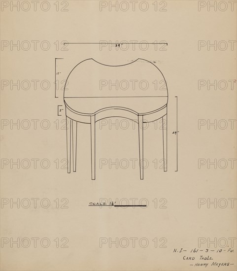 Card Table, 1935/1942.