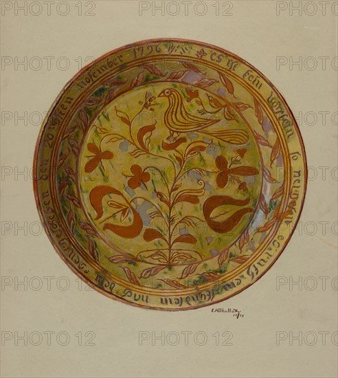 Pa. German Dish, 1938.