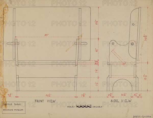 Settle-table, c. 1936.