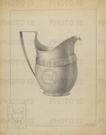 Silver Creamer, c. 1936.