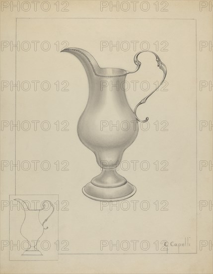 Silver Creamer, c. 1936.