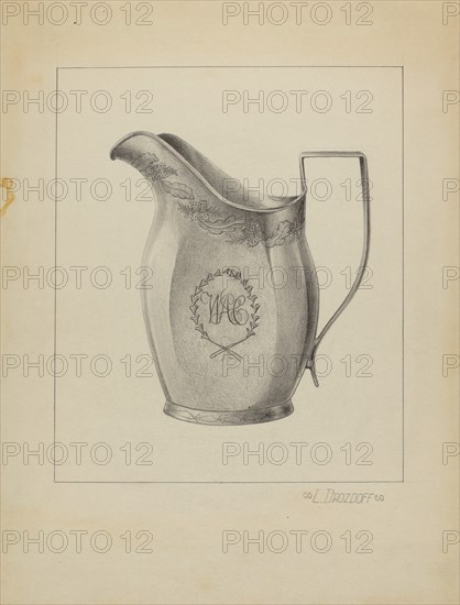 Silver Creamer, c. 1936.