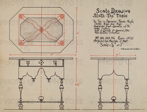 Slate-top Table, c. 1940.