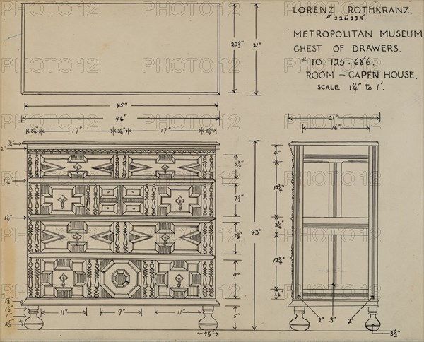 Chest of Drawers, c. 1938.