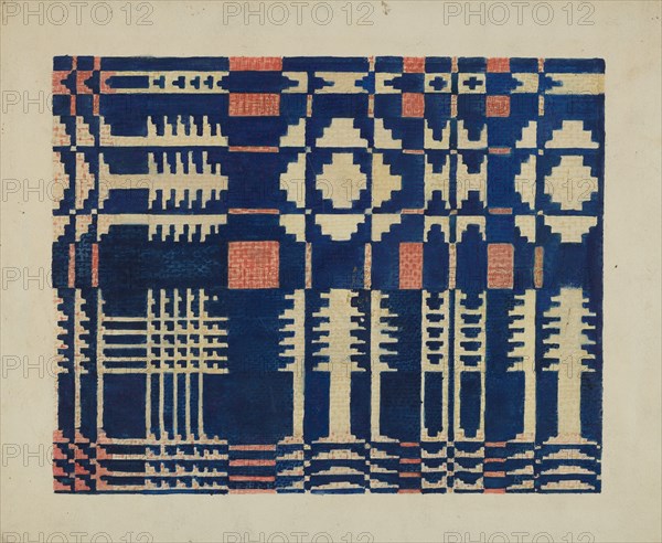 Woven Coverlet, 1935/1942.