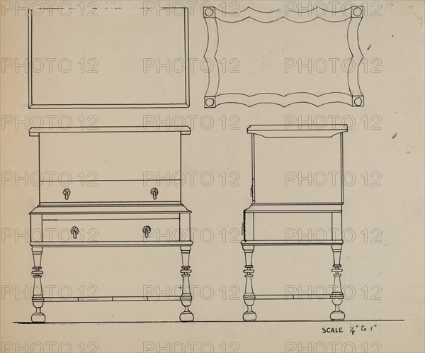 Box Desk on Frame, c. 1937.