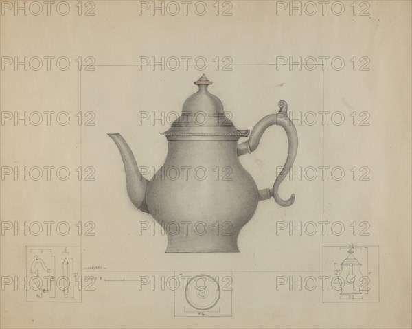 Pewter Coffee Pot, c. 1936.