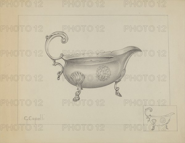 Silver Sauce Boat, c. 1936.