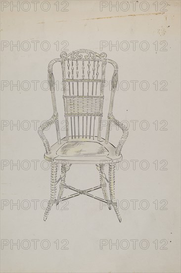 Chinese Cane Chair, c. 1936.
