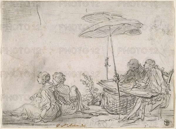 Draftsmen Outdoors, c. 1760.