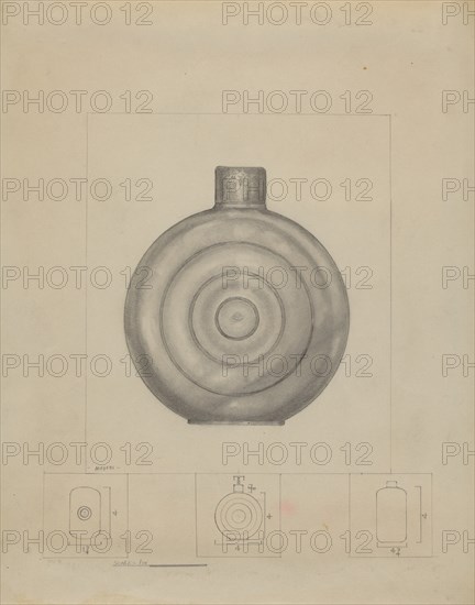 Pewter Dram Bottle, c. 1936.