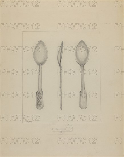 Small Pewter Spoon, c. 1936.
