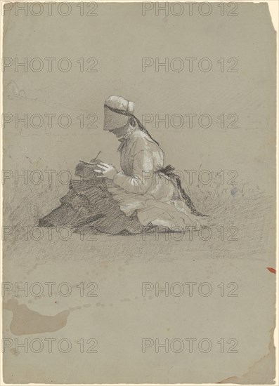 Young Lady Writing, c. 1870.