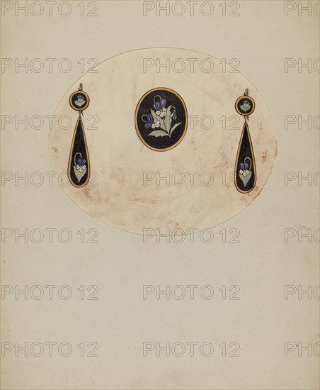 Brooch and Earrings, c. 1936.