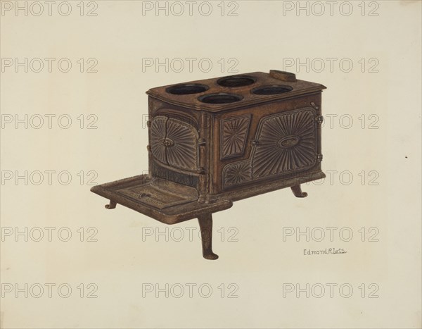 Cast Iron Toy Stove, c. 1939.