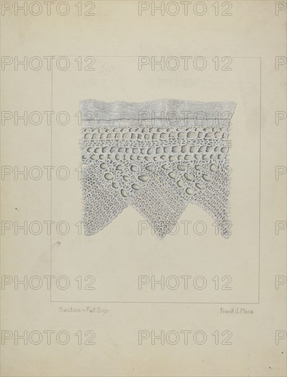 Knitted Lace Edging, c. 1938.