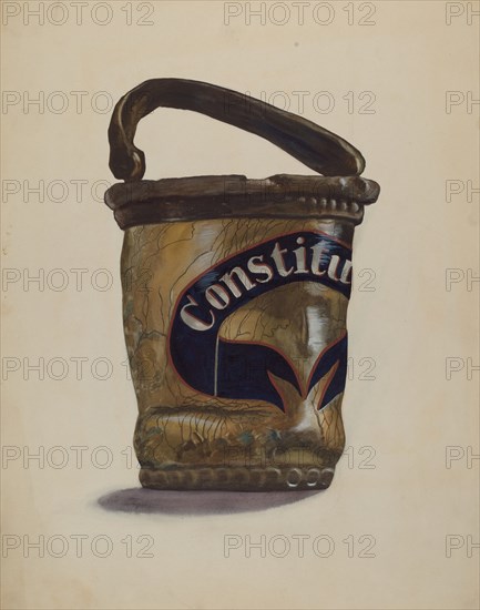 Leather Fire Bucket, c. 1939.