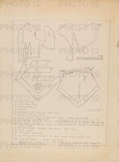 Pattern for a Dress, c. 1936.