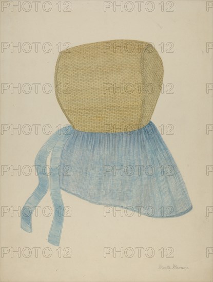 Shaker Straw Bonnet, c. 1937.