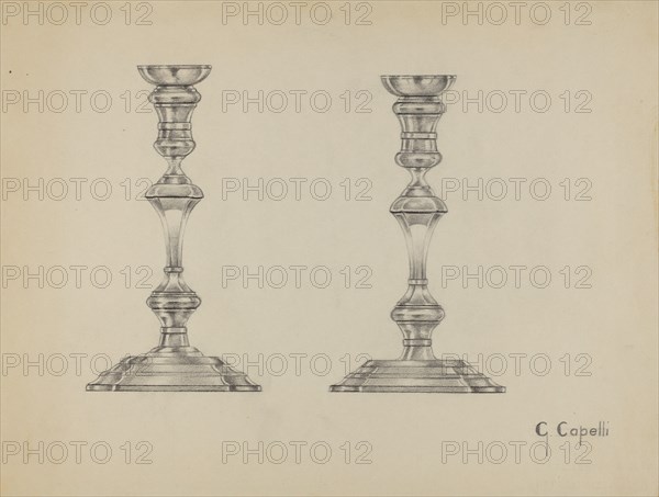 Silver Candlesticks, c. 1936.